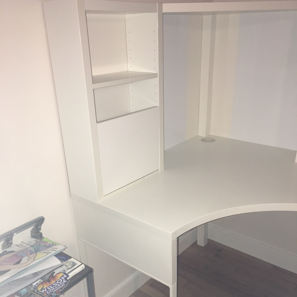 White ikea corner desk